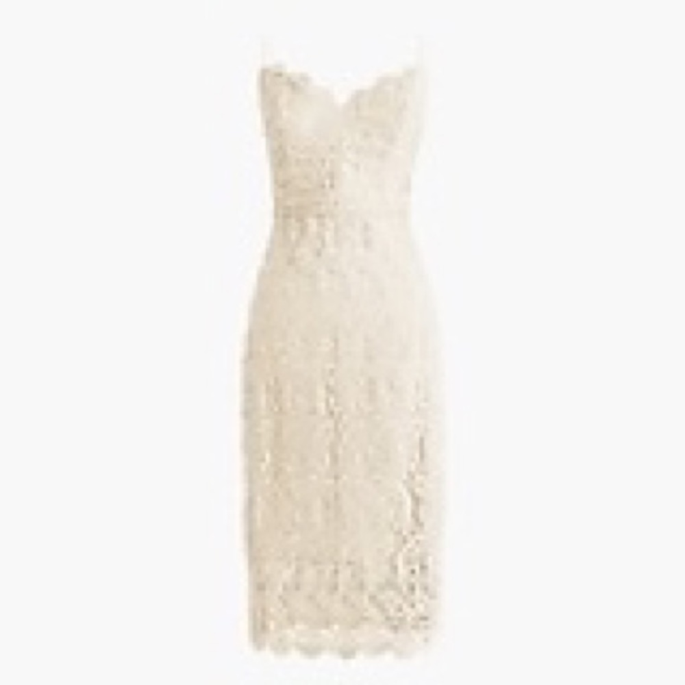 J. Crew Guipure Lace Spaghetti Strap Dress